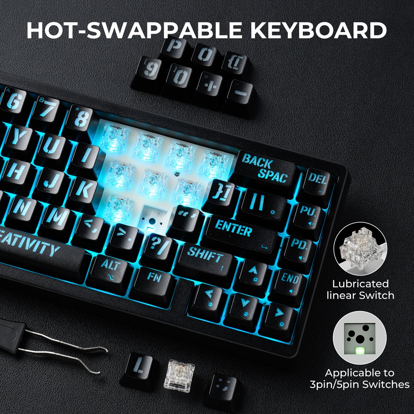 XVX M67 Miami Tri-Mode Mechanical Keyboard With IMD-Tech Keycaps