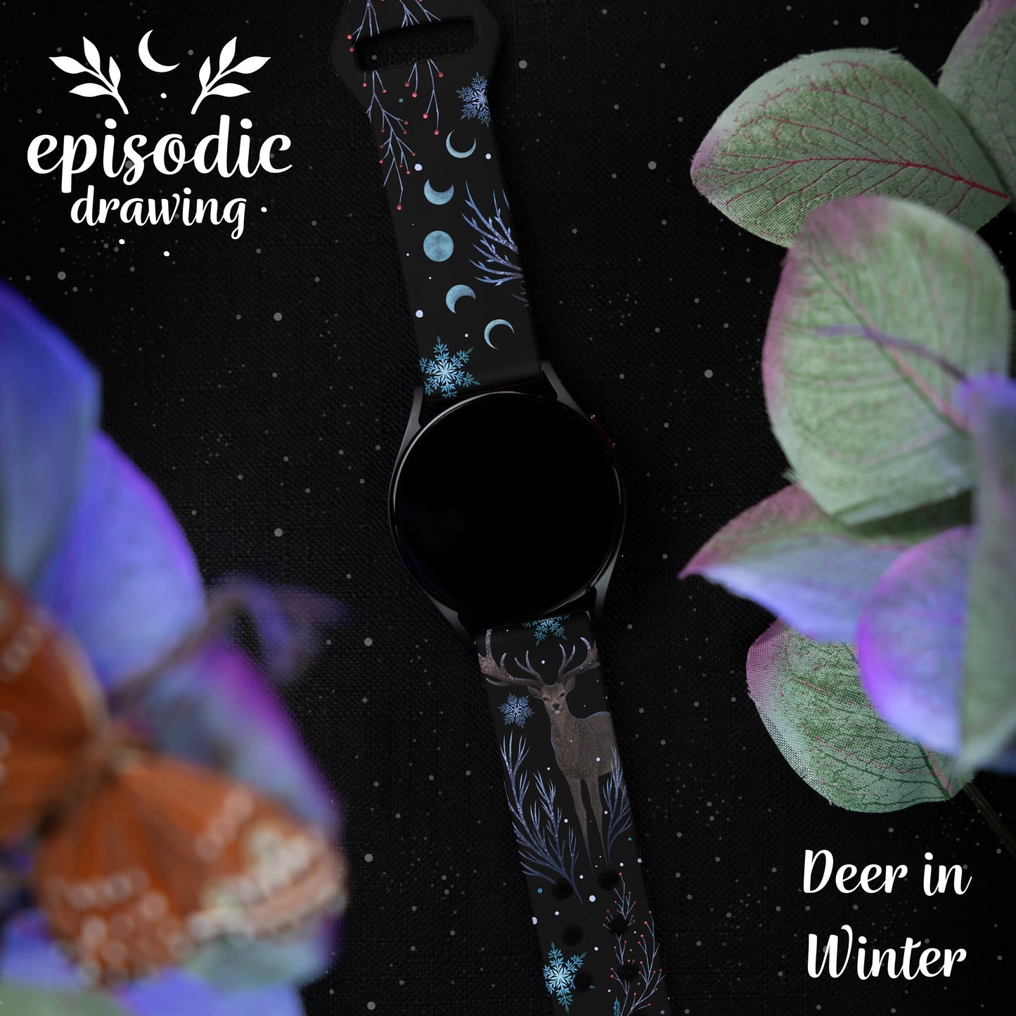 Episodic Drawing Enchanted Collection HD Watchband for Samsung, Garmin, Fossil, and More