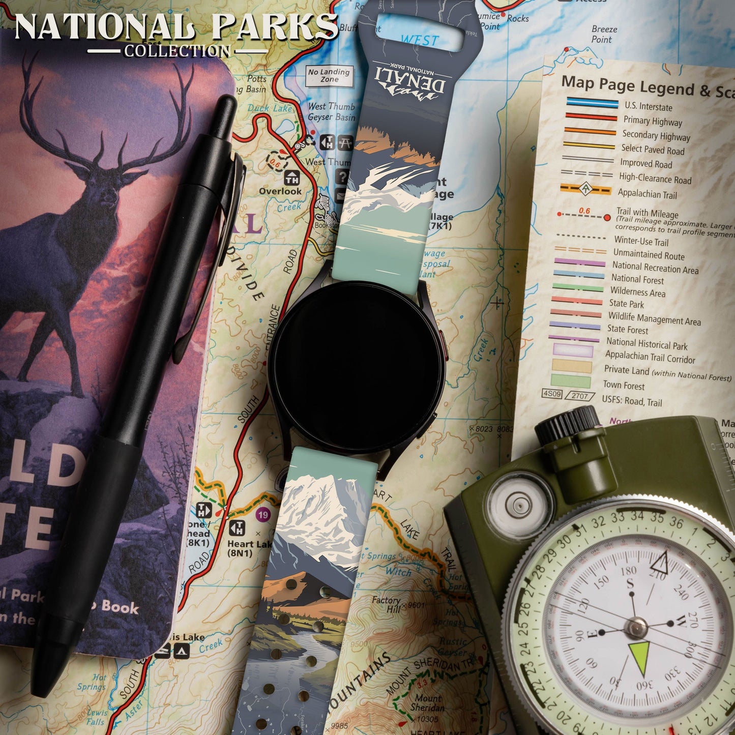 National Parks Denali HD Watchband for Samsung, Garmin, Fossil, and More