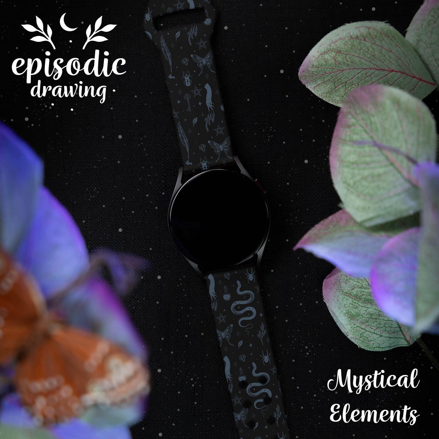 Episodic Drawing Enchanted Collection HD Watchband for Samsung, Garmin, Fossil, and More
