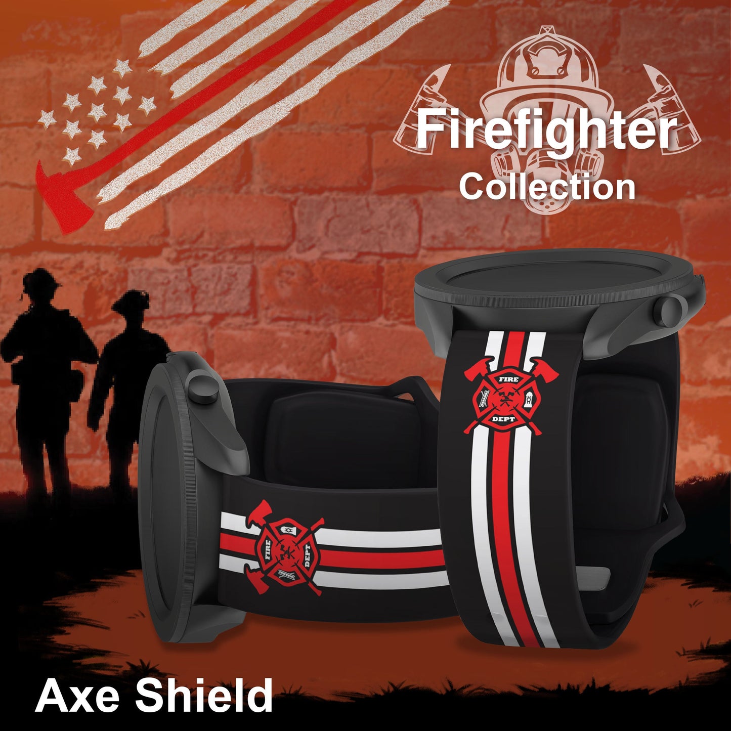 FireFighter First Responder HD Watchband for Samsung, Garmin, Fossil, and More for Samsung, Garmin, Fossil, and More