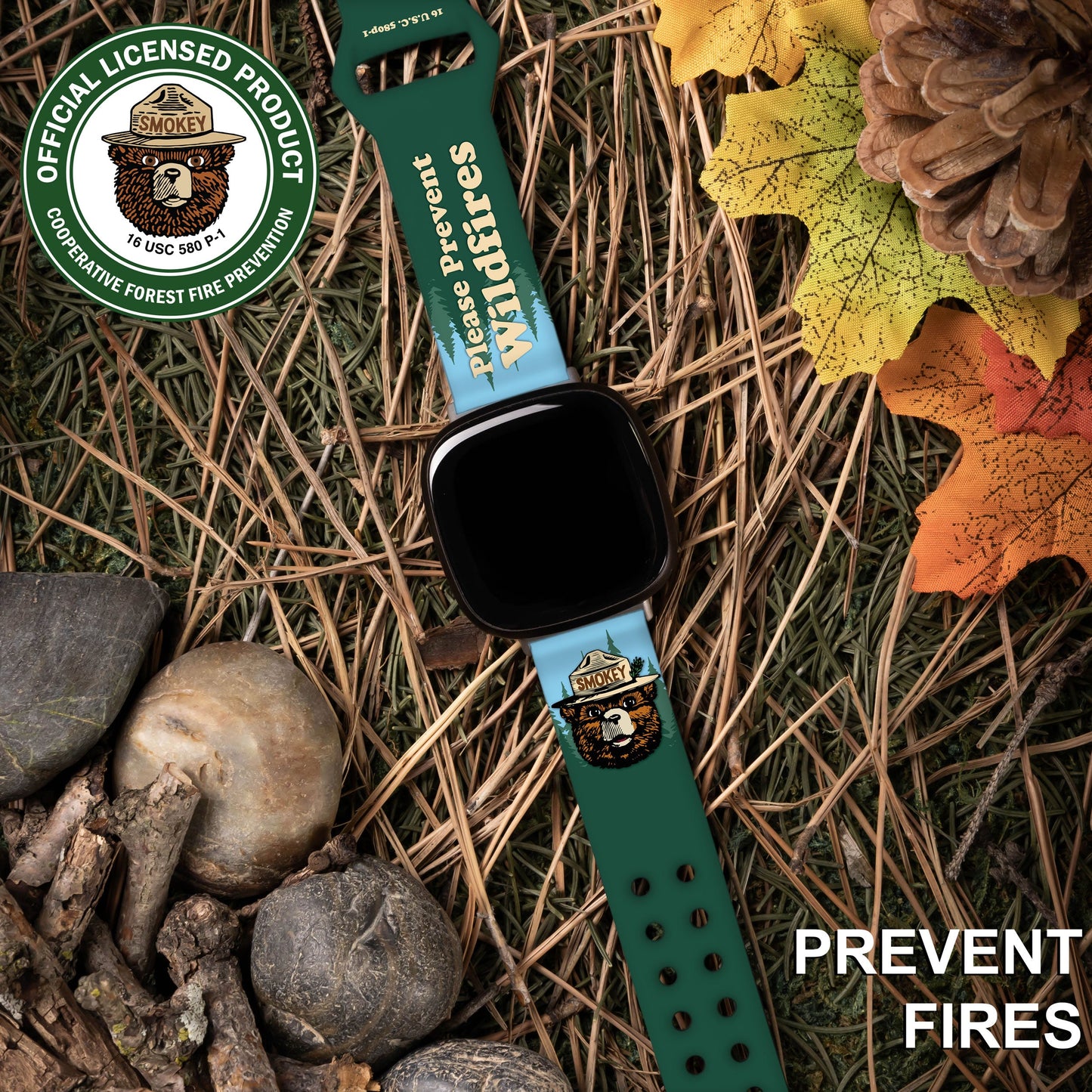 Smokey Bear Classic HD Fitbit Versa 3 & Sense Watch Band
