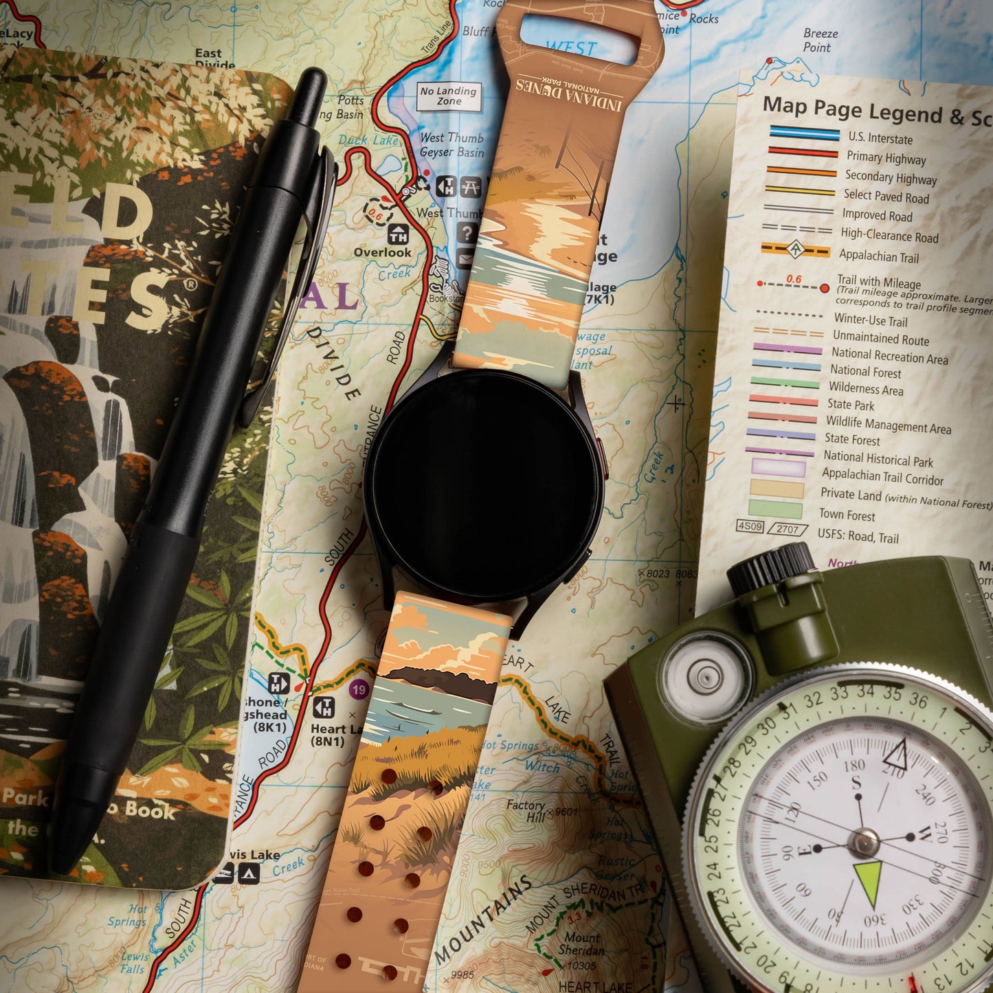 National Parks Indiana Dunes HD Watchband for Samsung, Garmin, Fossil, and More