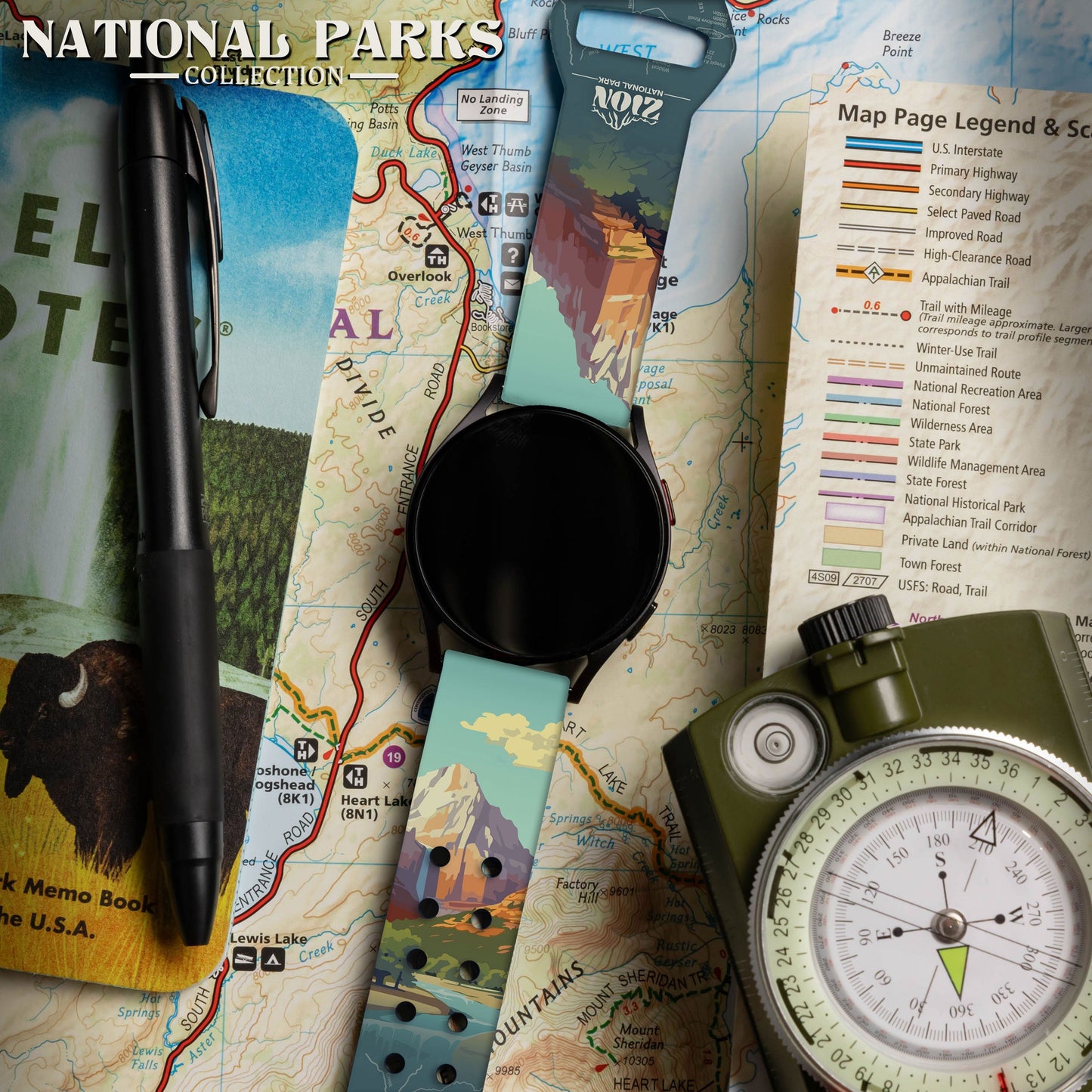 National Parks Zion HD Watchband for Samsung, Garmin, Fossil, and More