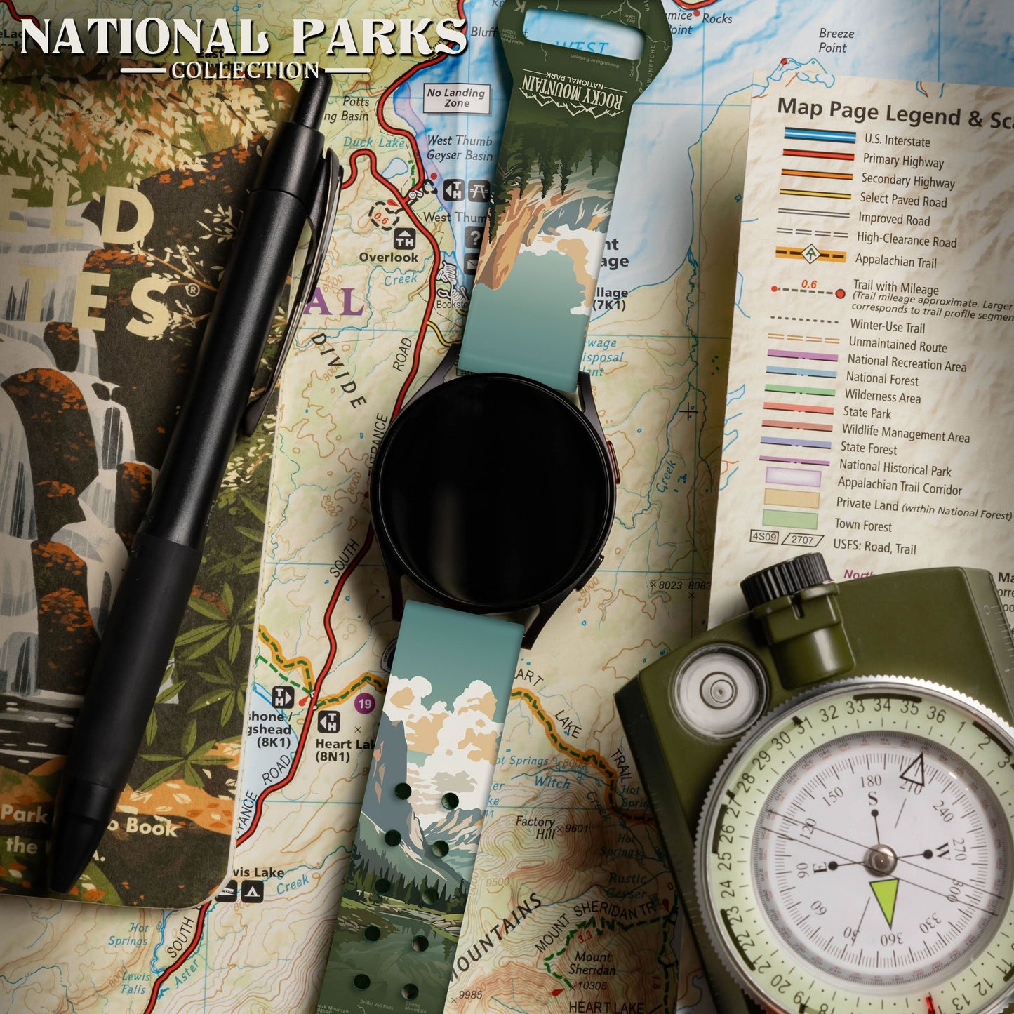 National Parks Rocky Mountain HD Watchband for Samsung, Garmin, Fossil, and More