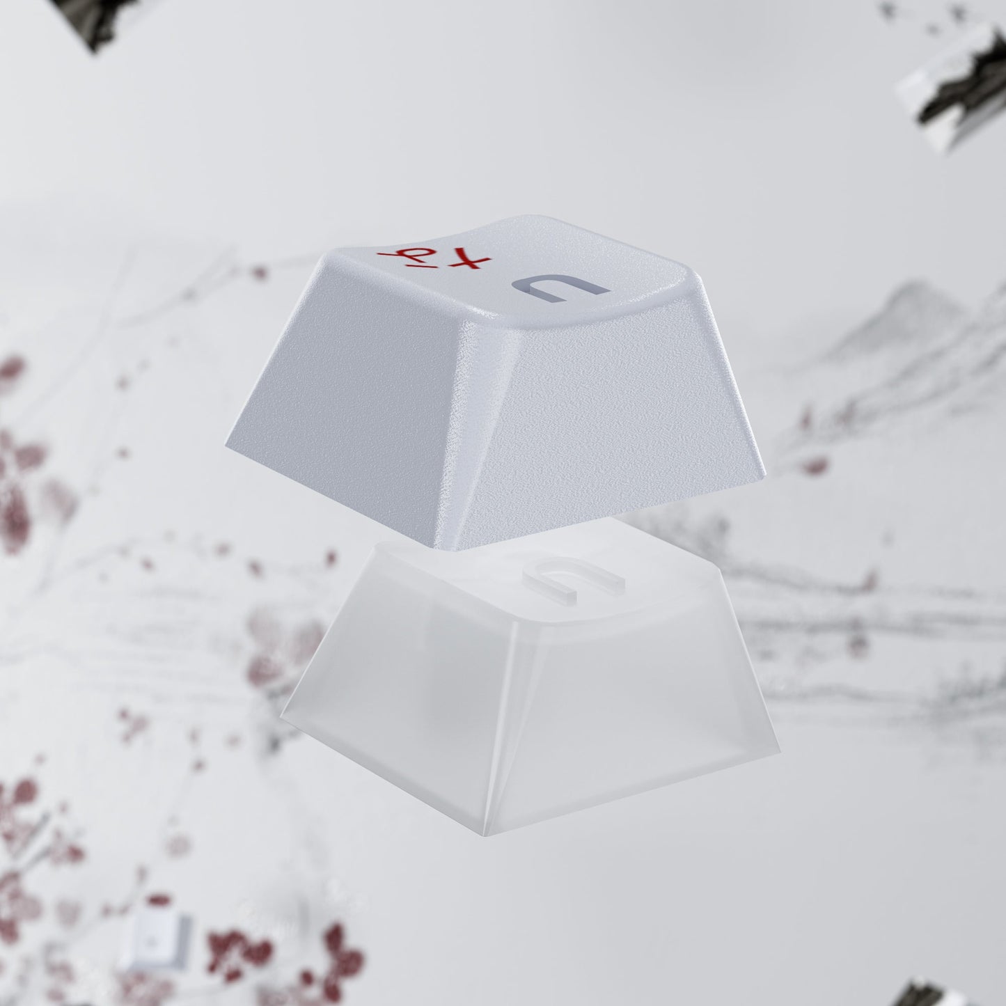 XVX Plum Blossom Cherry Profile Double shot 5-sided Dye-Sub PBT Keycap Set (127-Key)