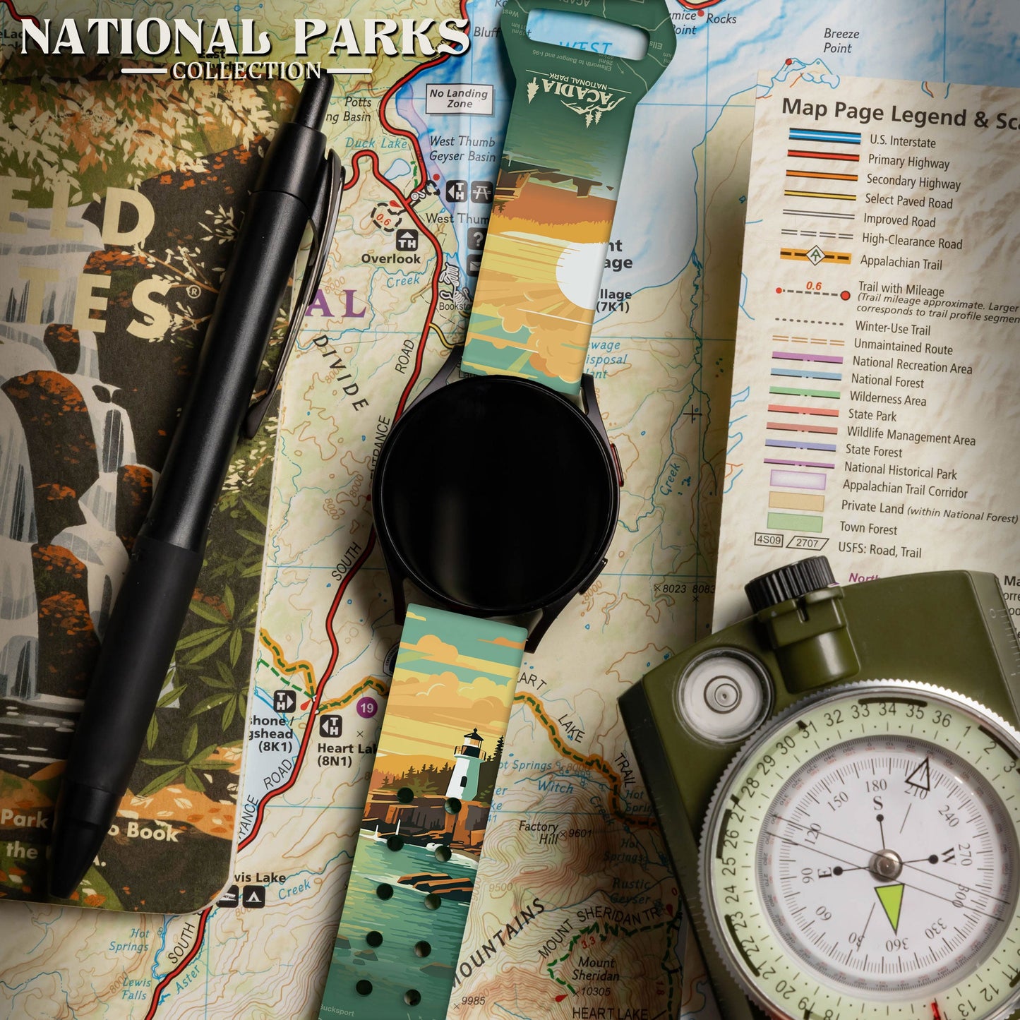 National Parks Acadia HD Watchband for Samsung, Garmin, Fossil, and More