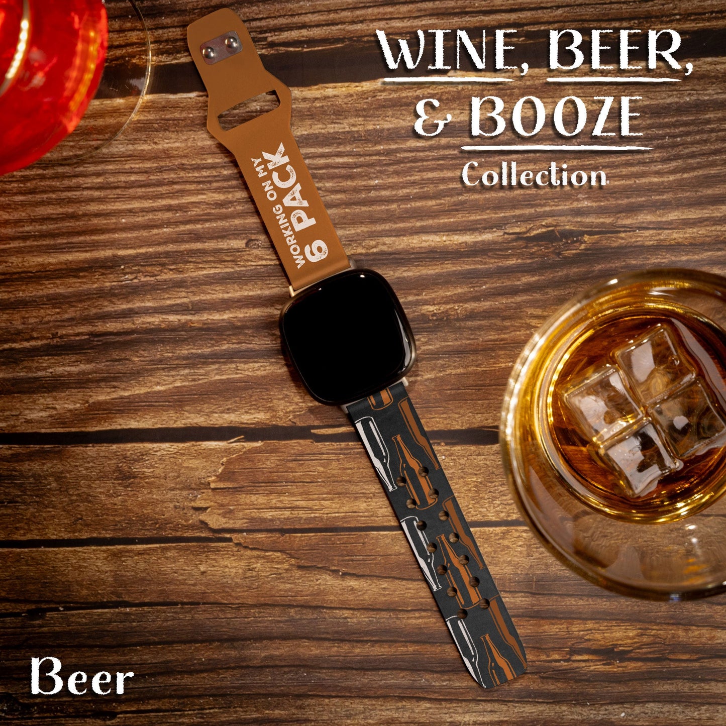 Wine, Beer, & Booze HD Fitbit Versa 3 & Sense 1 Watch Band