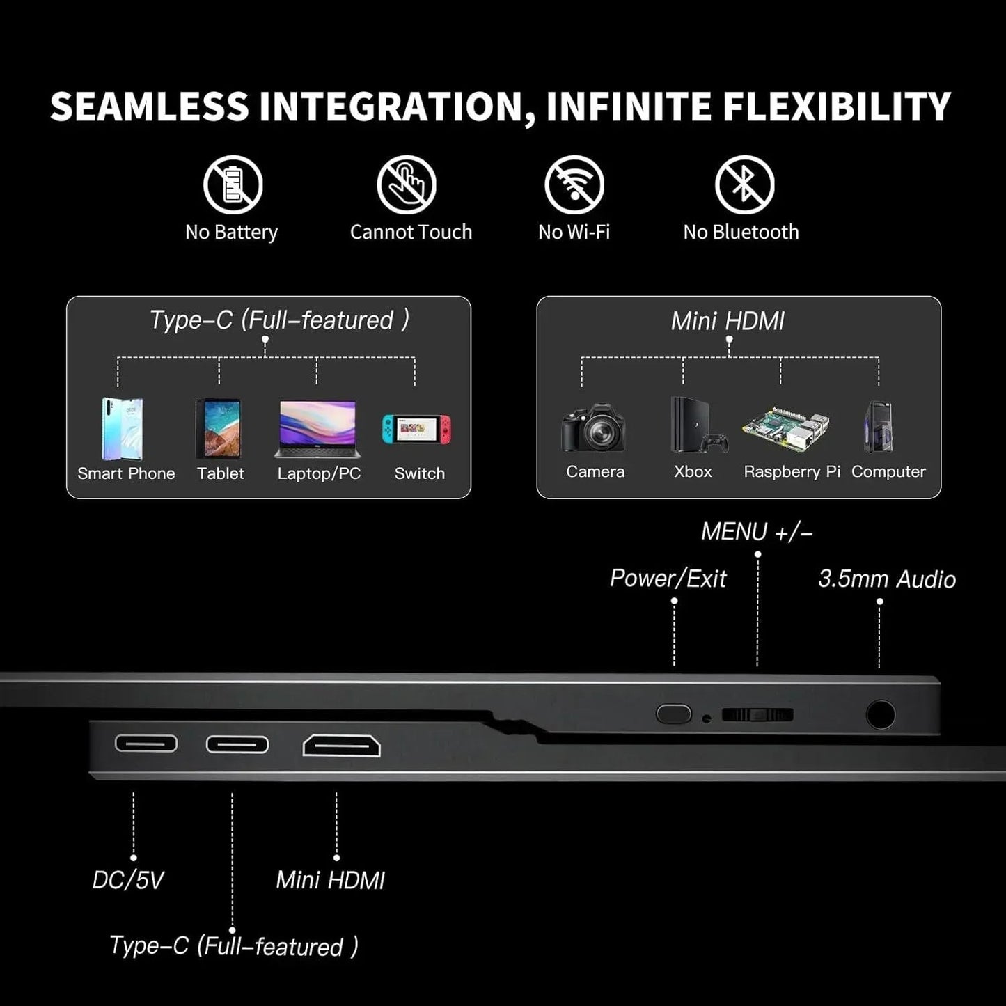 ReHisk RE-15.6SC - Portable Monitor With Smart Cover