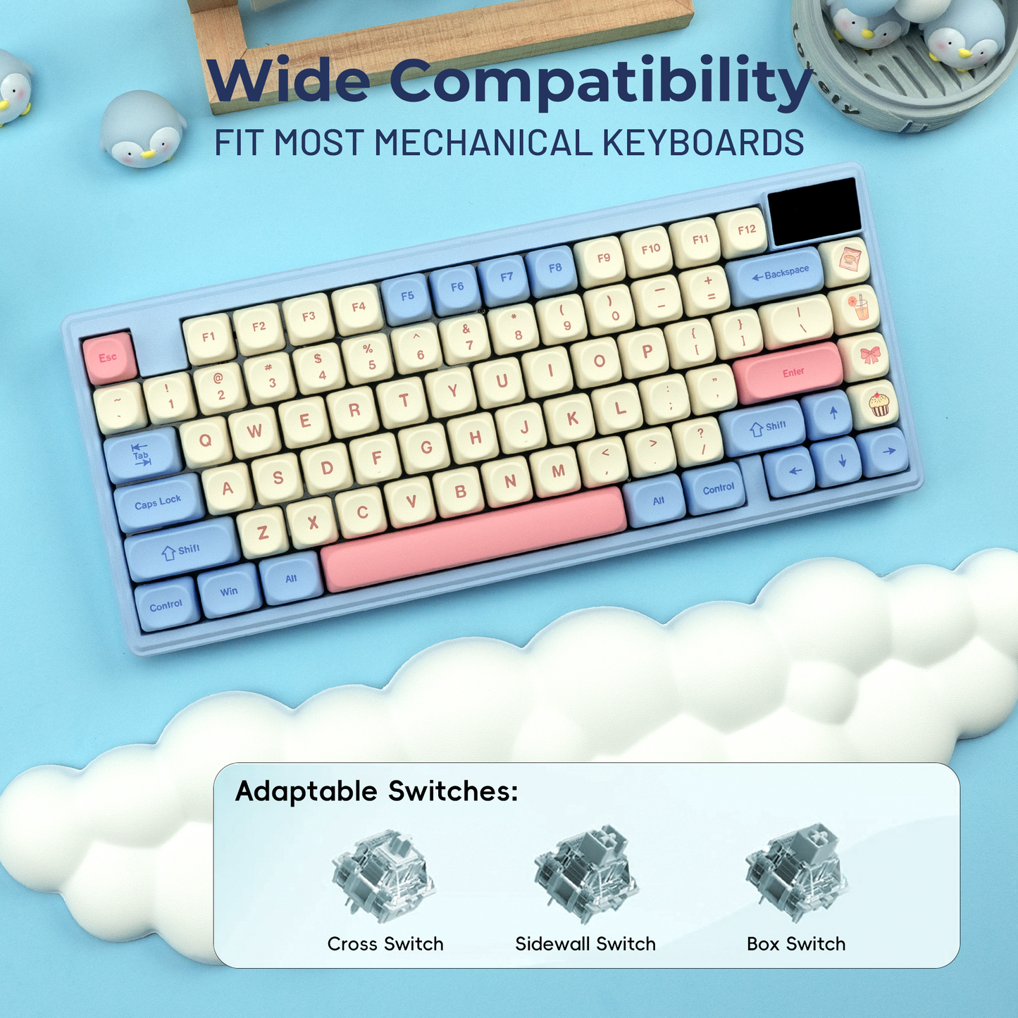 XVX Rainbow candy MOA Profile Dye-Sub PBT Keycap Set 143-Key
