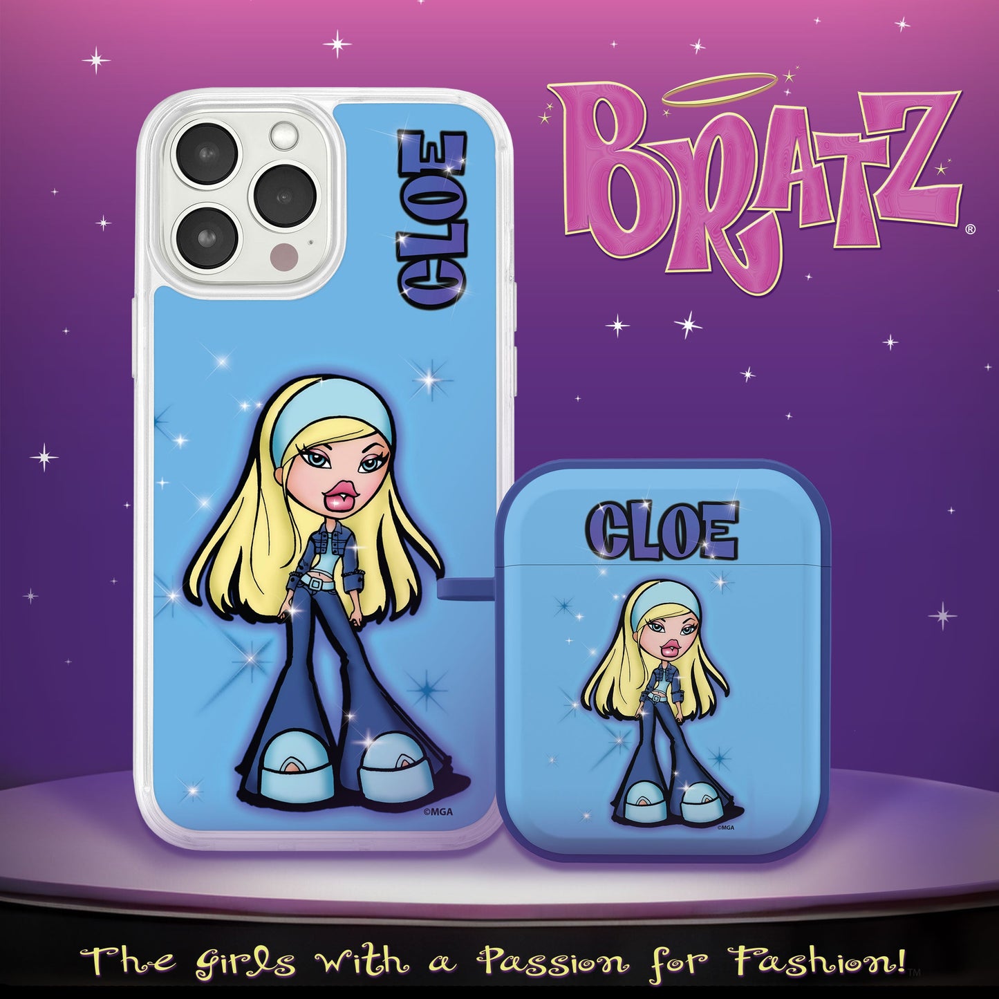 Bratz® Passion For Fashion HD Apple iPhone 12 Mag-Safe Phone Case and AirPods Gen 1 & 2 Combo Package