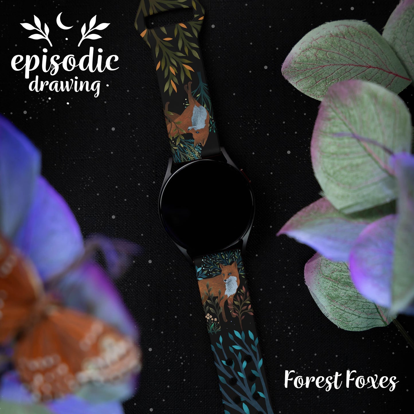 Episodic Drawing Enchanted Collection HD Watchband for Samsung, Garmin, Fossil, and More