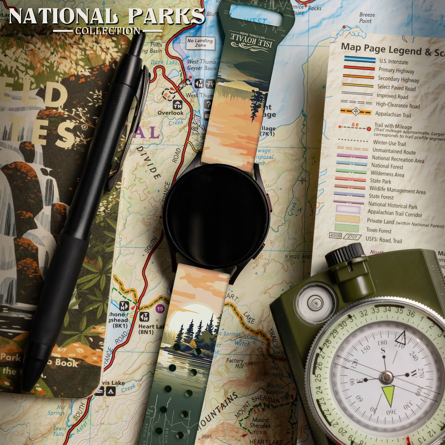 National Parks Isla Royale HD Watchband for Samsung, Garmin, Fossil, and More