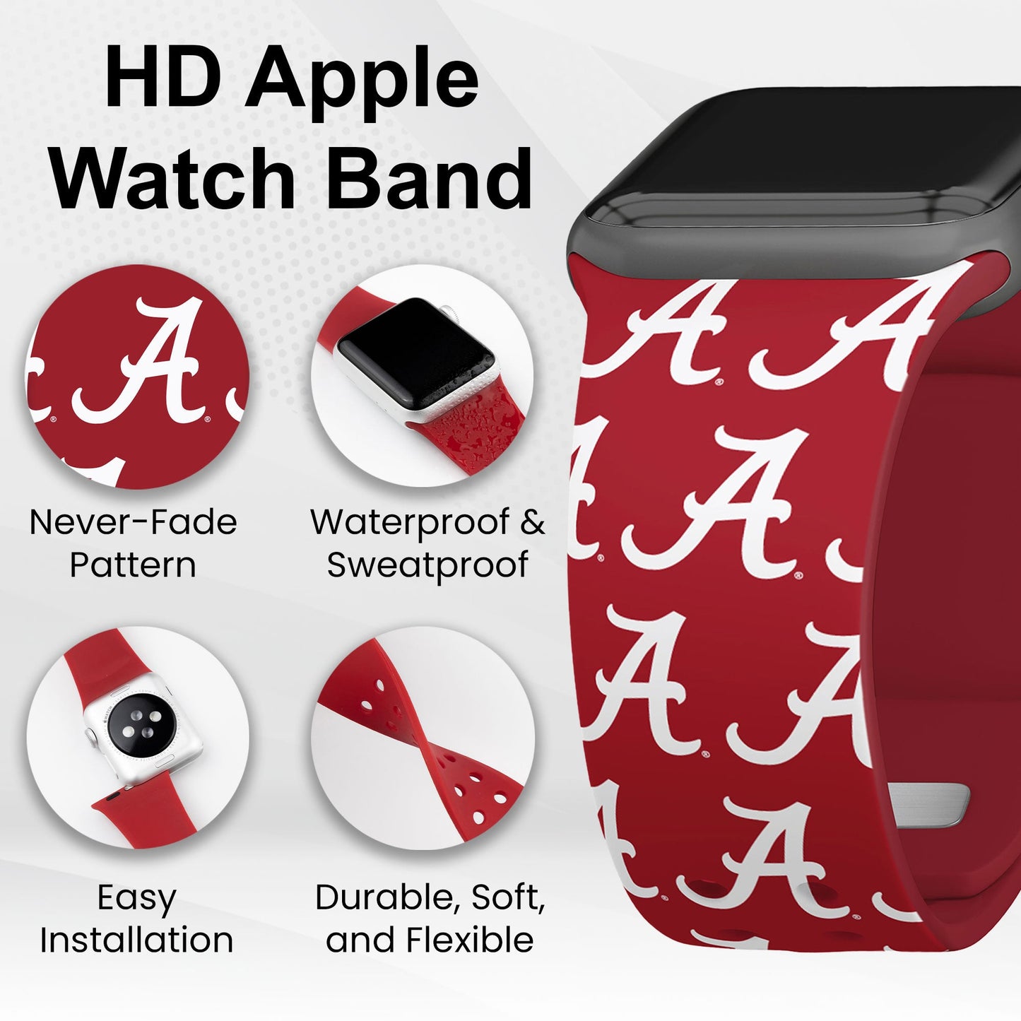Alabama Crimson Tide HD Apple Watch Band