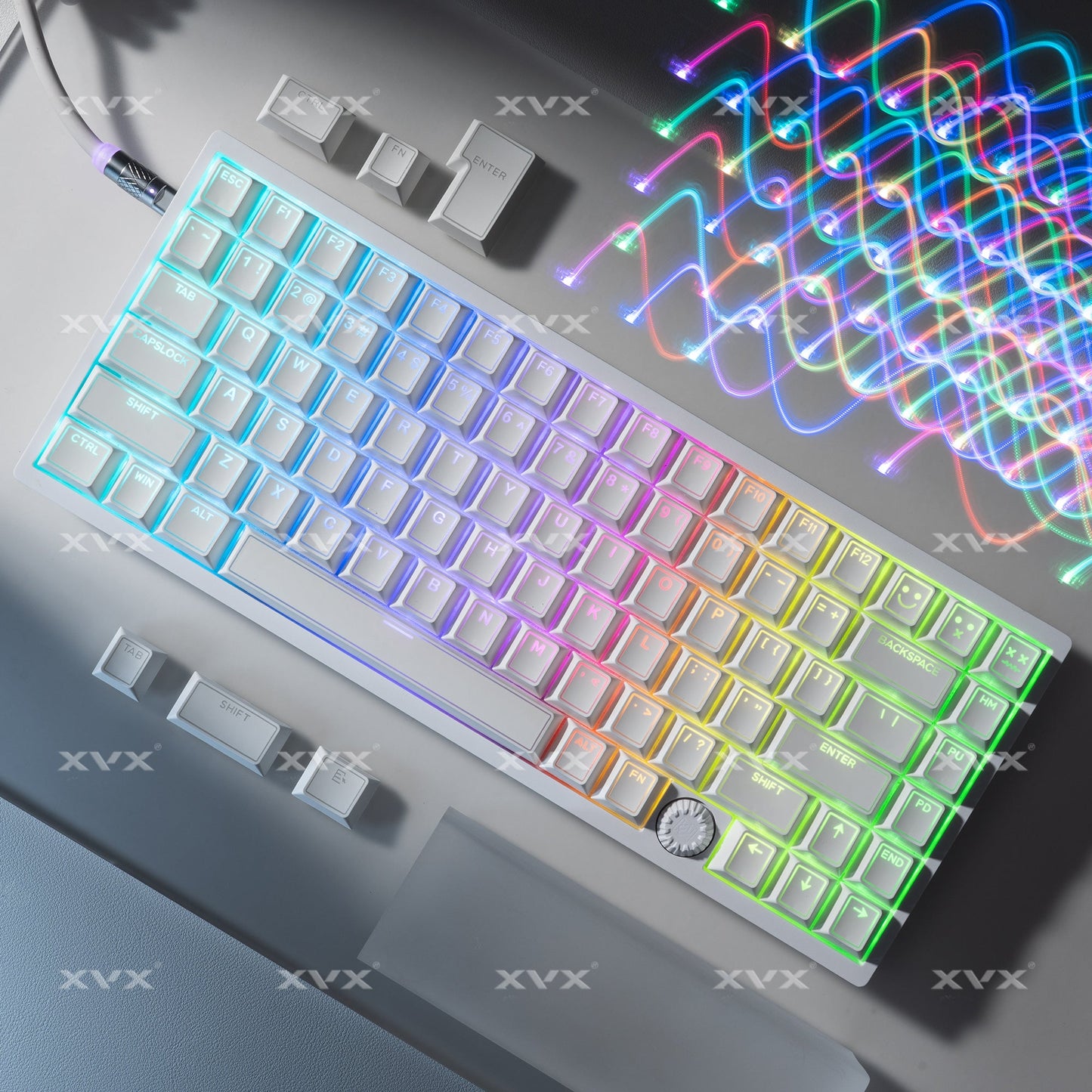 XVX PRISM Shine-Through Double shot Cherry Profile PBT Keycap Set 142-key