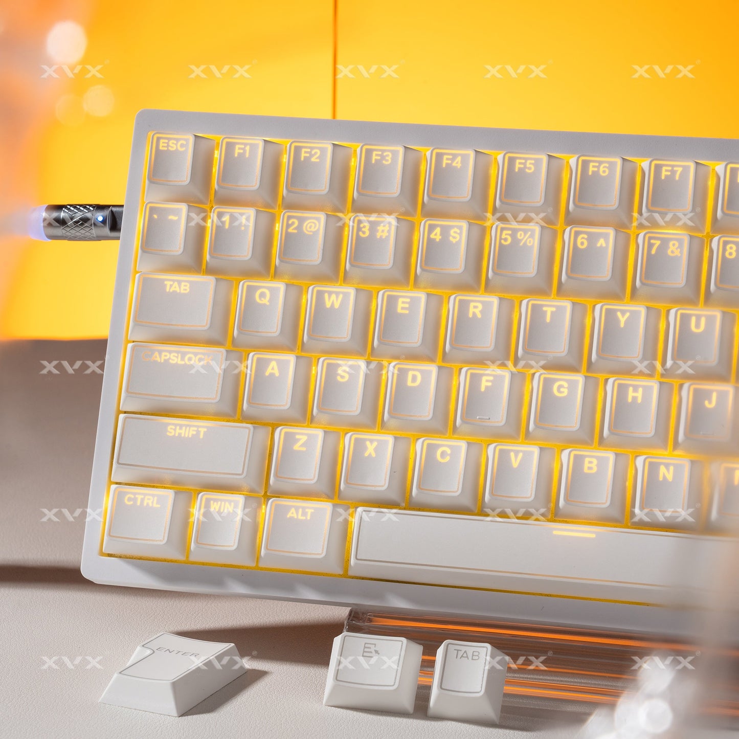 XVX PRISM Shine-Through Double shot Cherry Profile PBT Keycap Set 142-key