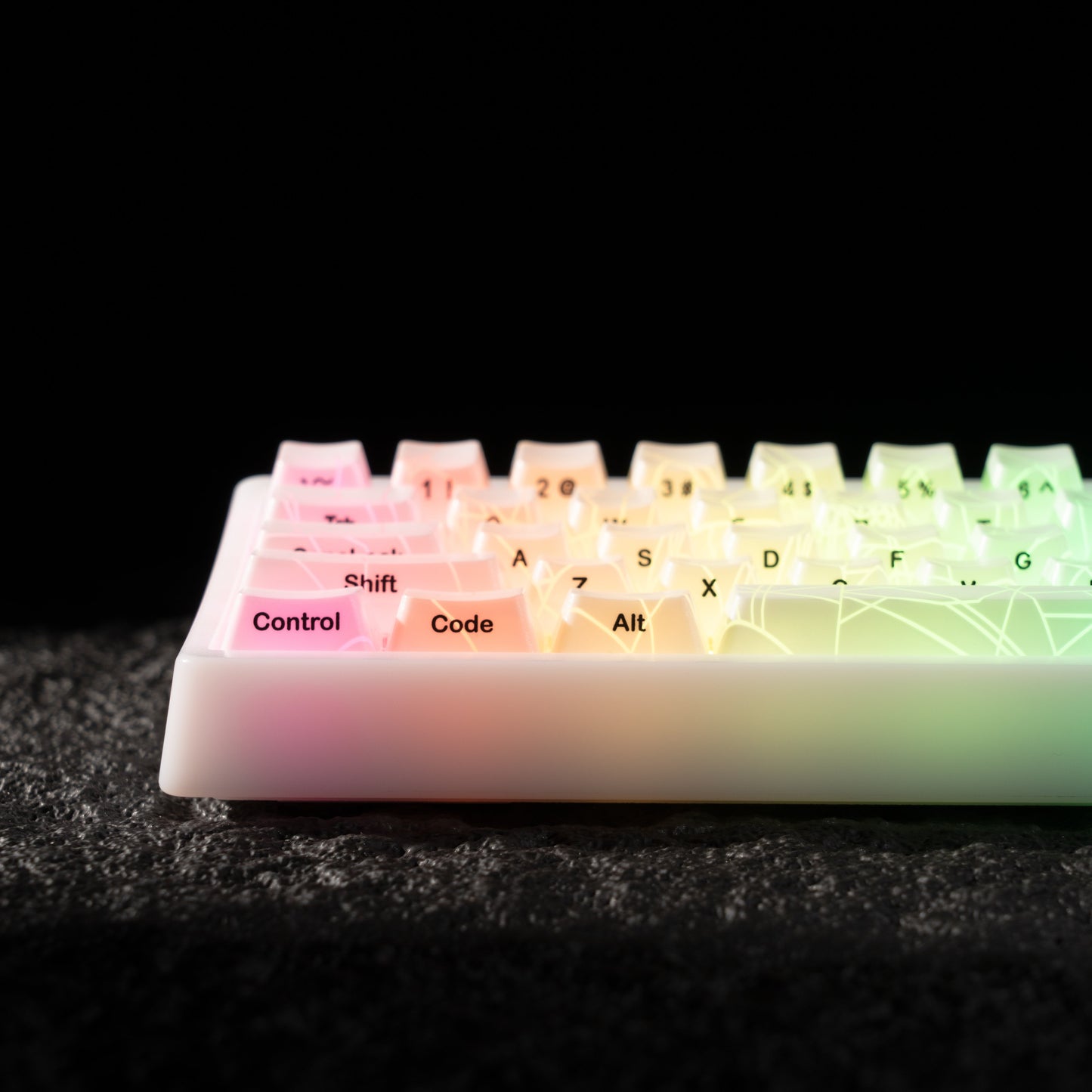 XVX M67 JadeStone Mechanical Keyboard With IMD-Tech Keycaps (SPIDER WEB Version Pattern)(Tri-Mode)