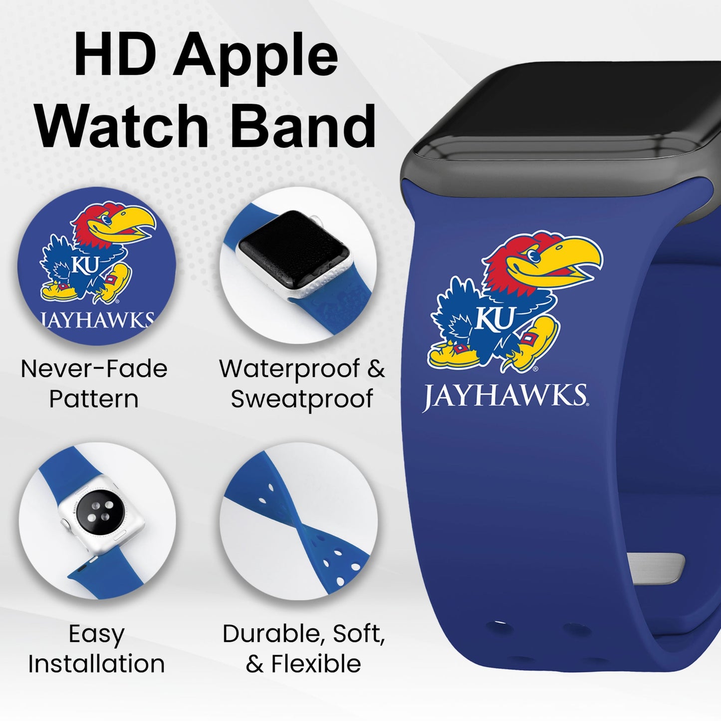 Kansas Jayhawks HD Apple Watch Band