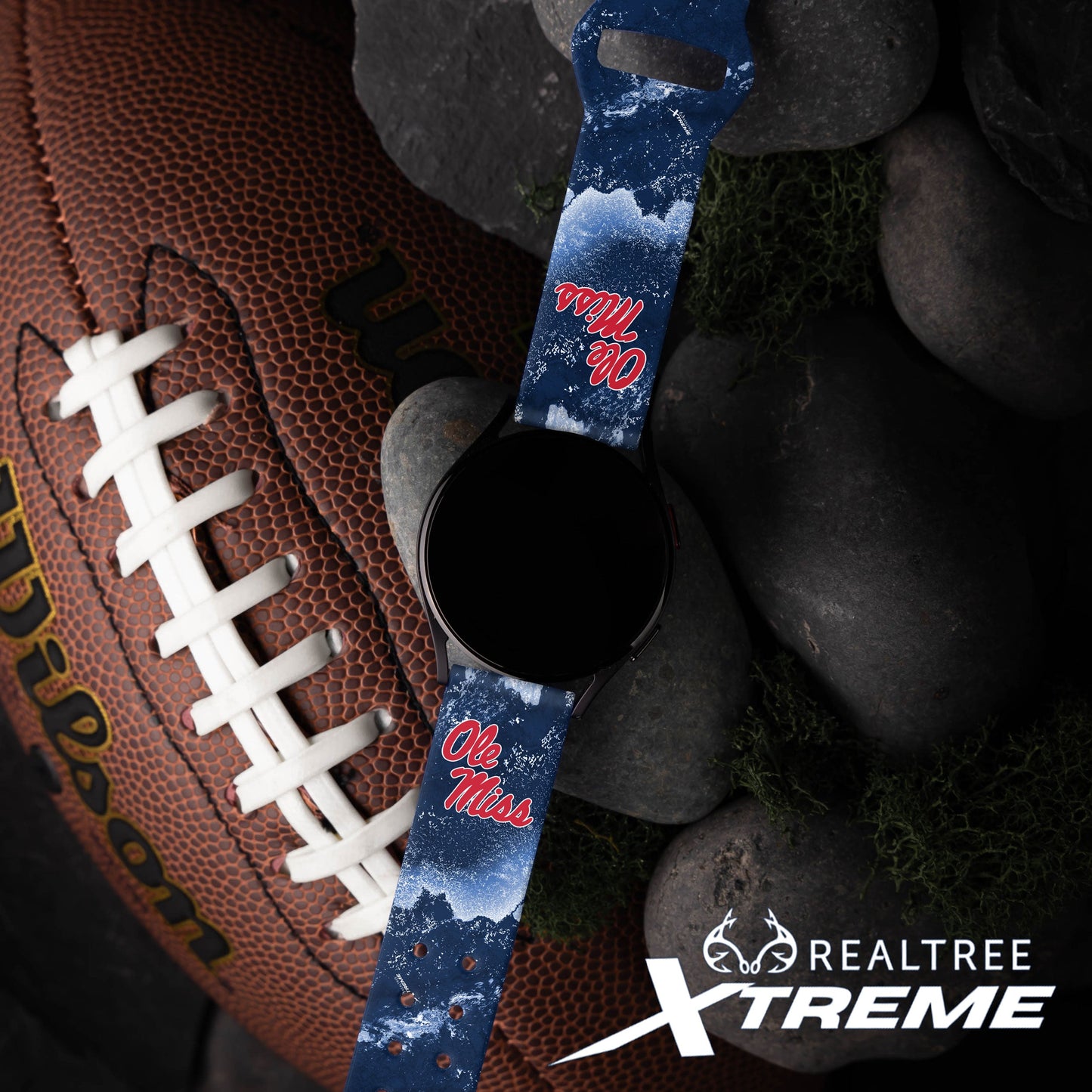 Mississippi Ole Miss Realtree HD Watchband for Samsung, Garmin, Fossil, and More