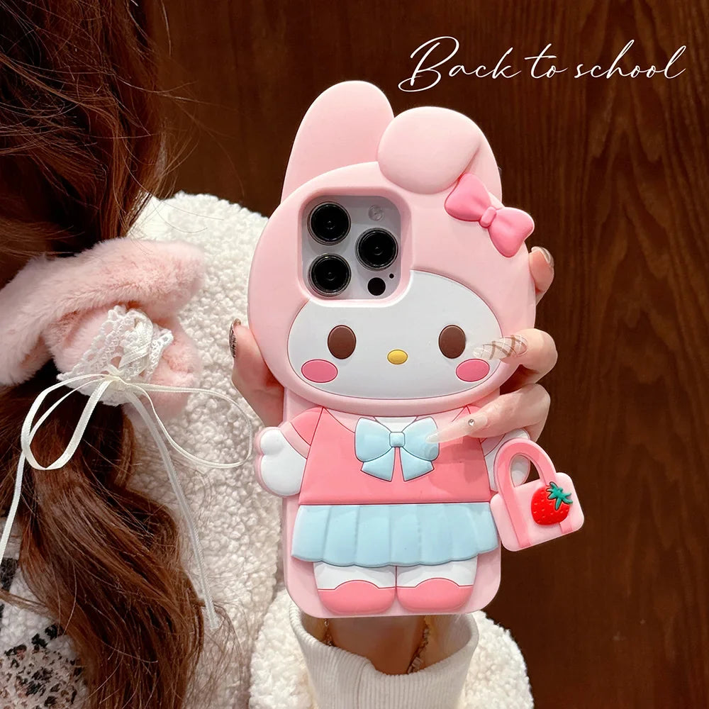 Kawaii 3D Cartoon My Melody Case Soft Silicone Phone Case