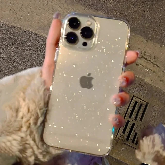 Elegant Glitter Clear Cases – Shockproof & Soft Silicone Cover for iPhone