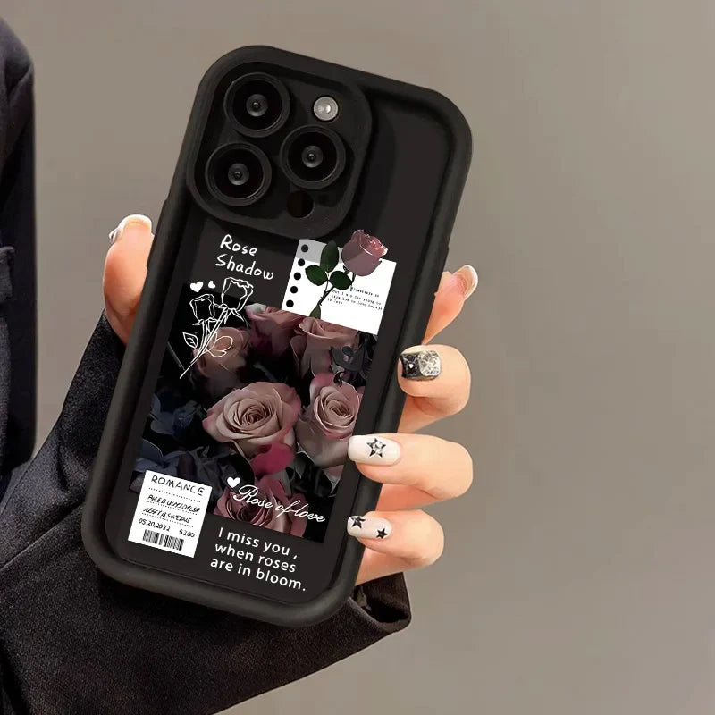 Rose Flower Luxury Silicone Phone Case