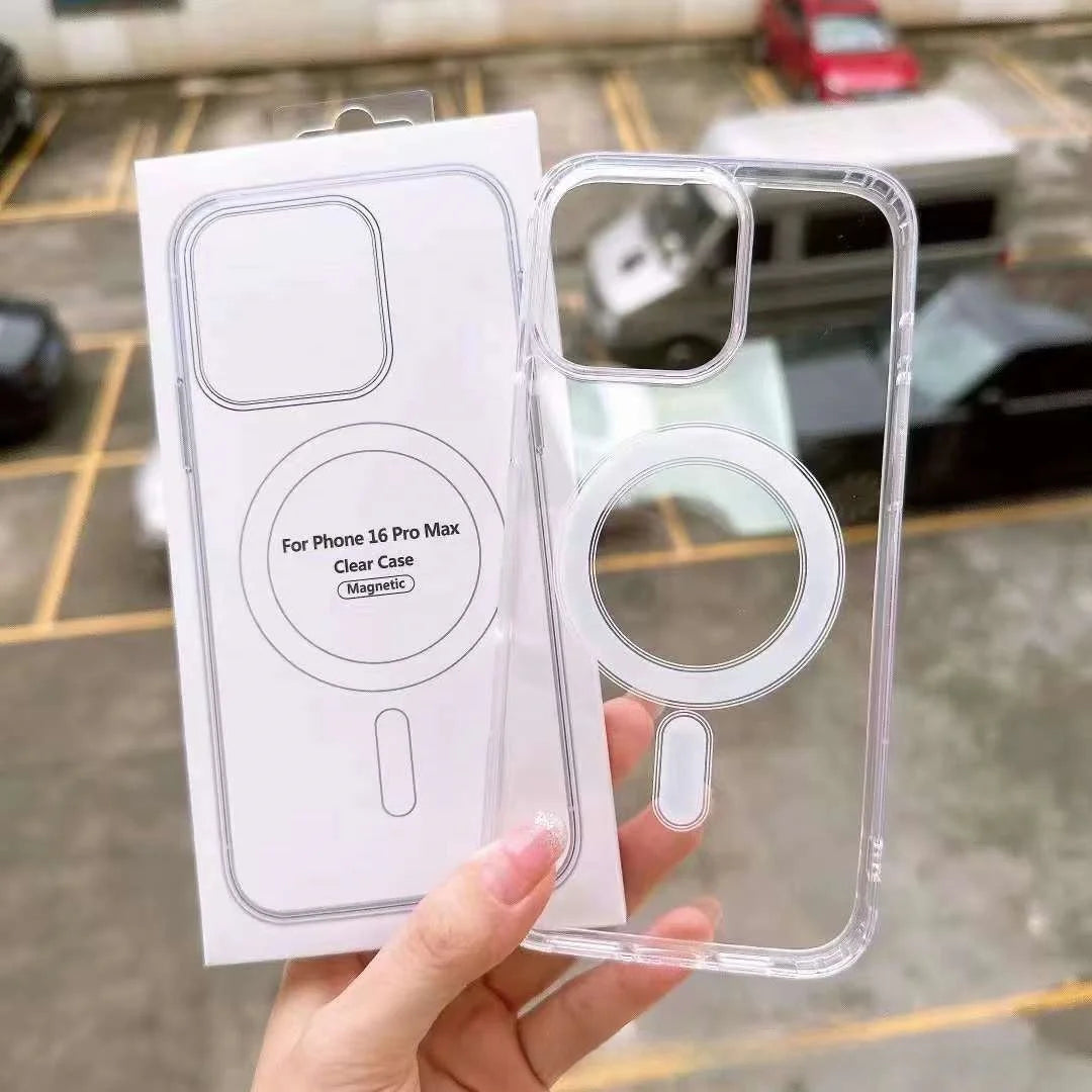 Luxury Acrylic Magnetic Case – Ultra Clear MagSafe Cover for iPhone