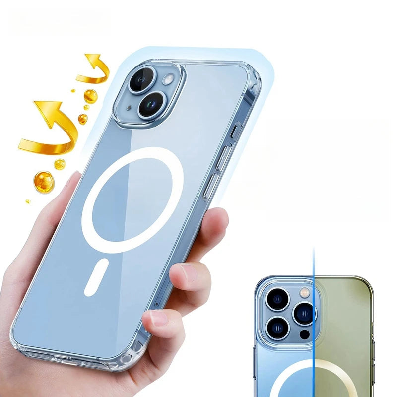 Luxury Acrylic Magnetic Case – Ultra Clear MagSafe Cover for iPhone