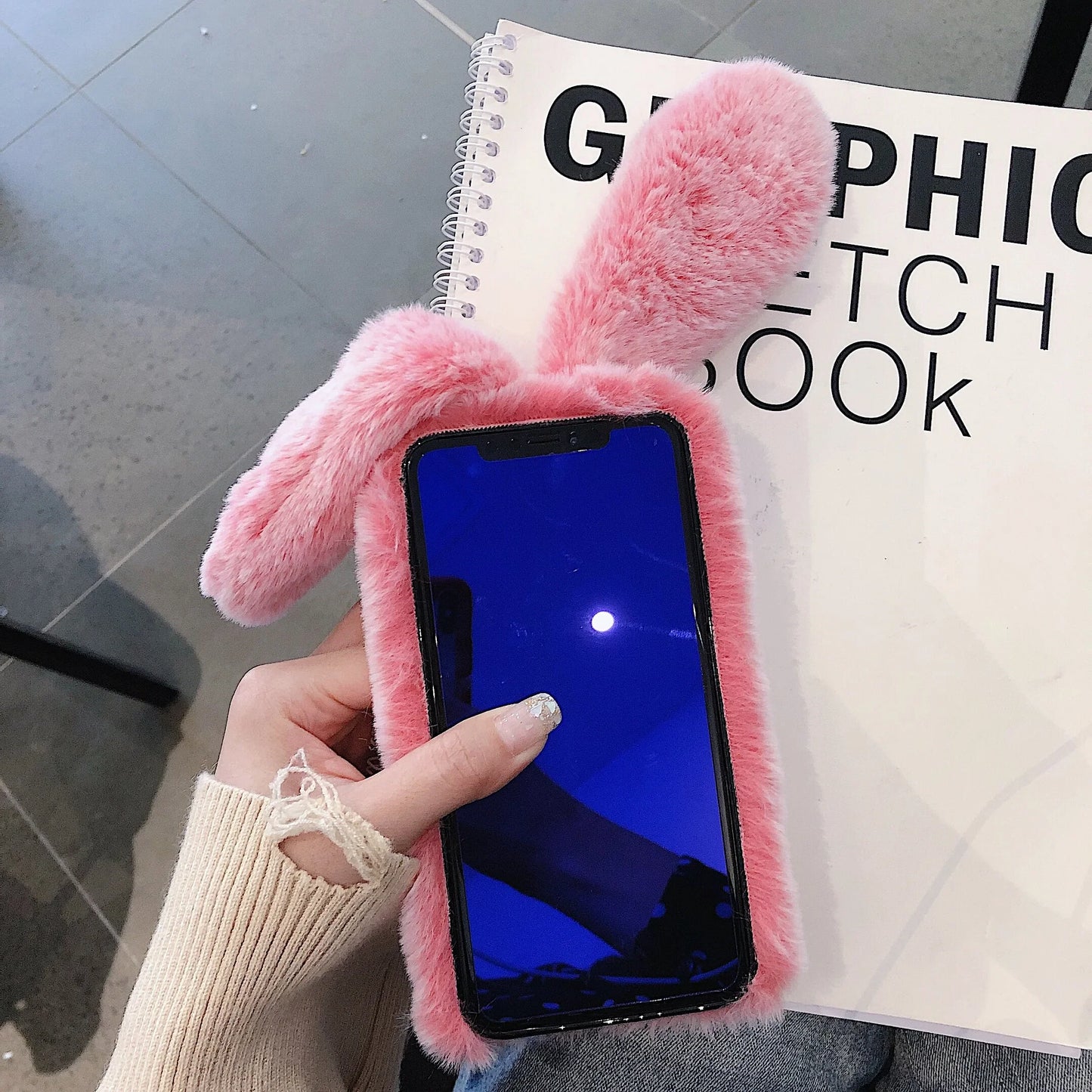 Rabbit Hair Plush Phone Case