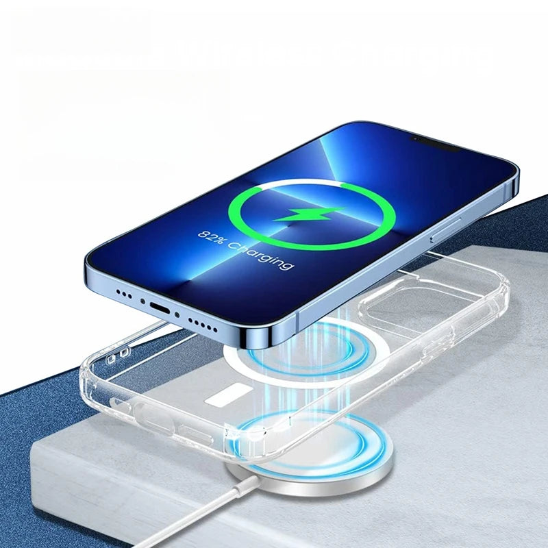 Luxury Acrylic Magnetic Case – Ultra Clear MagSafe Cover for iPhone