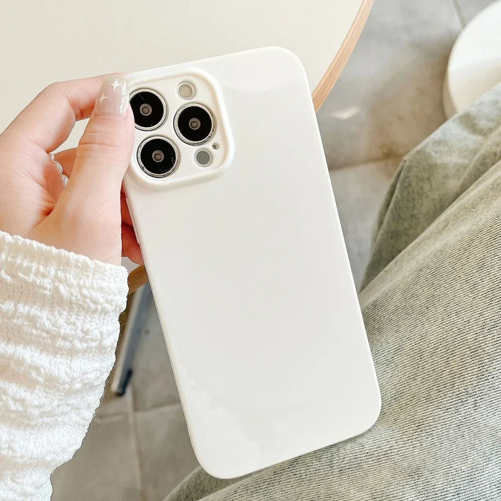 Solid Cream Color Shockproof Phone Case