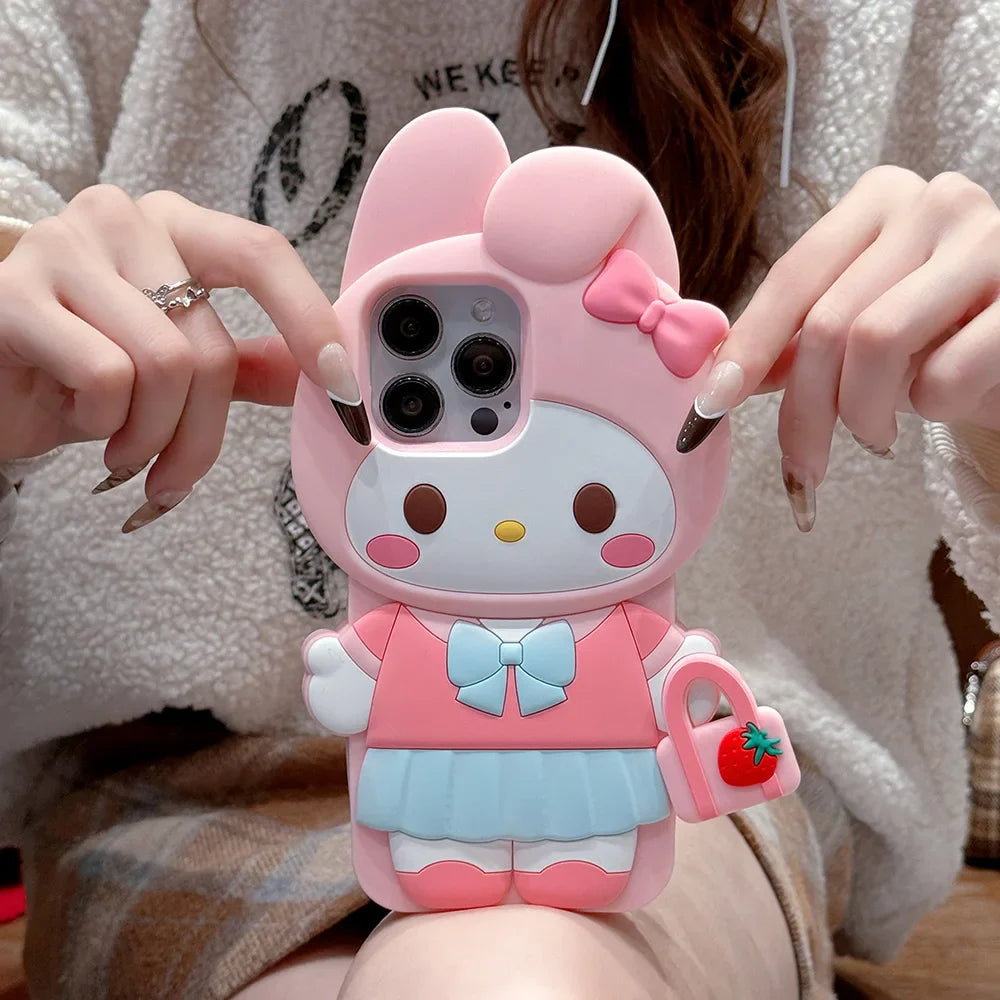 Kawaii 3D Cartoon My Melody Case Soft Silicone Phone Case