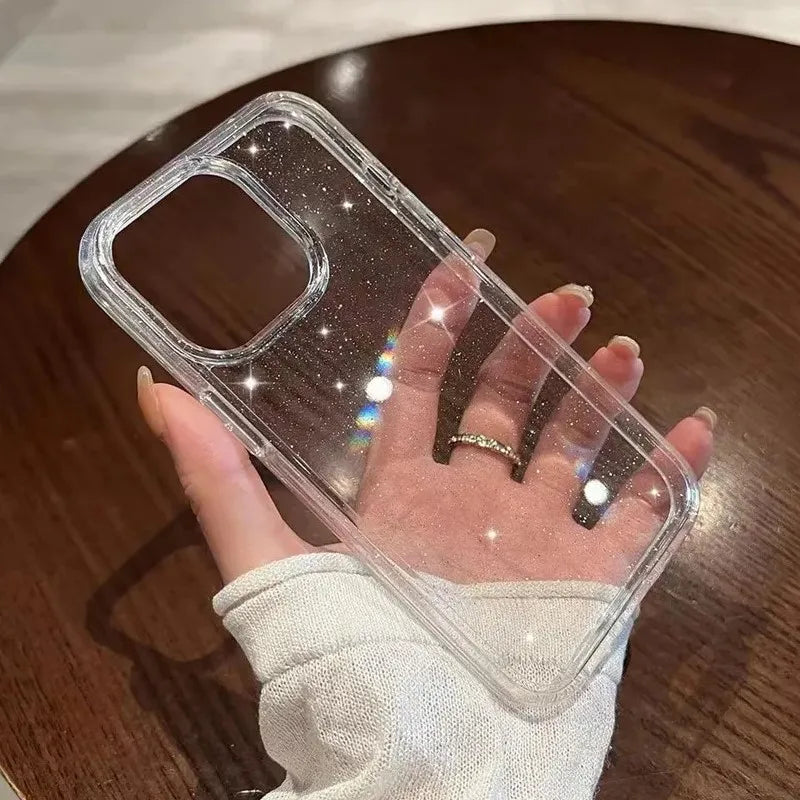 Elegant Glitter Clear Cases – Shockproof & Soft Silicone Cover for iPhone