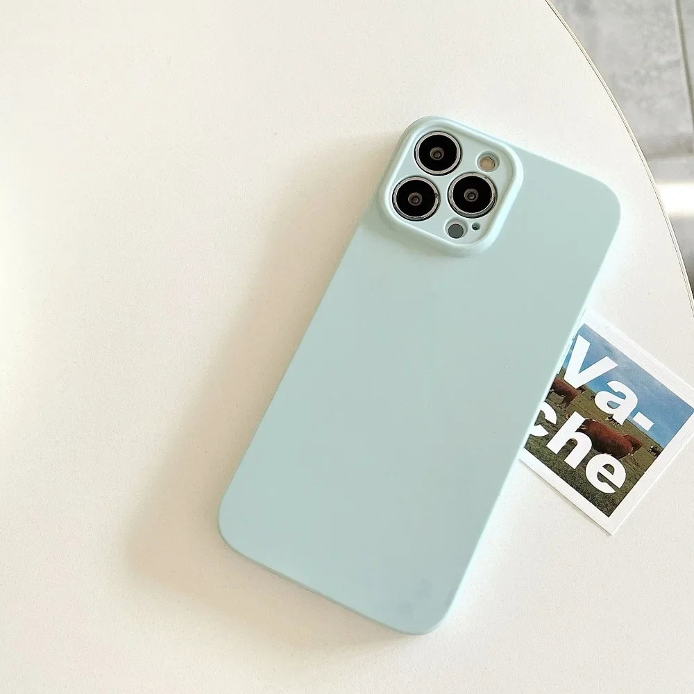 Solid Cream Color Shockproof Phone Case