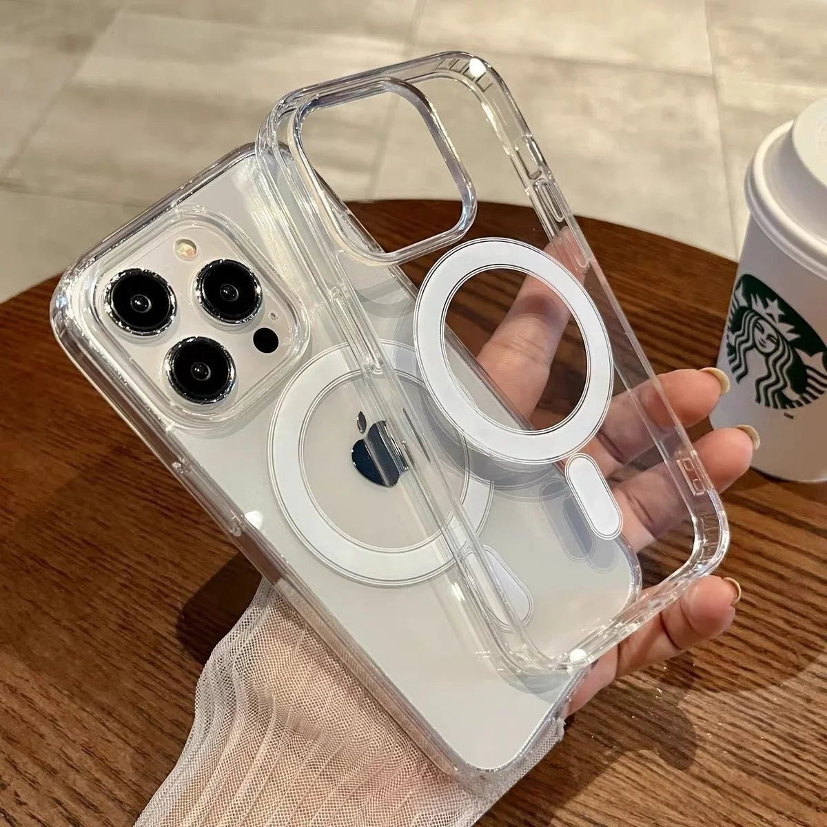 Luxury Acrylic Magnetic Case – Ultra Clear MagSafe Cover for iPhone