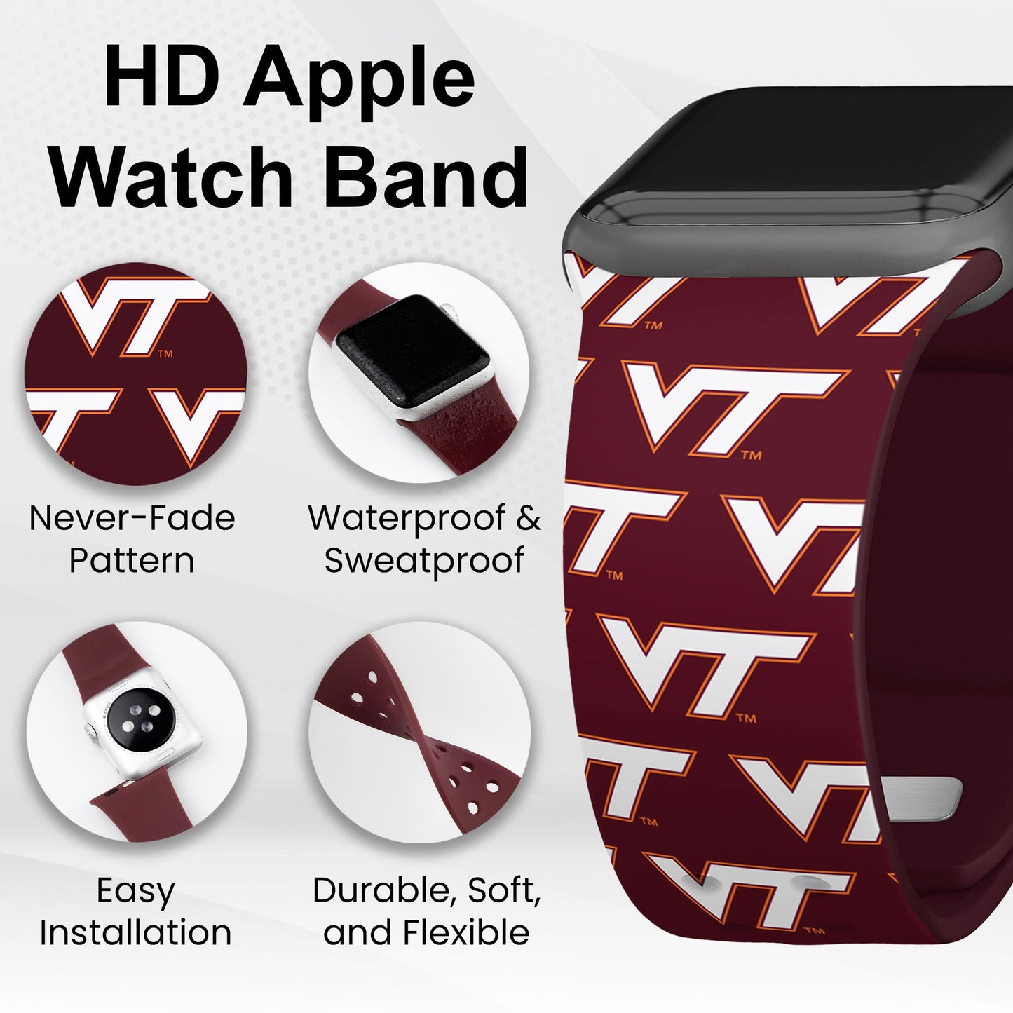 Virginia Tech Hokies HD Apple Watch Band