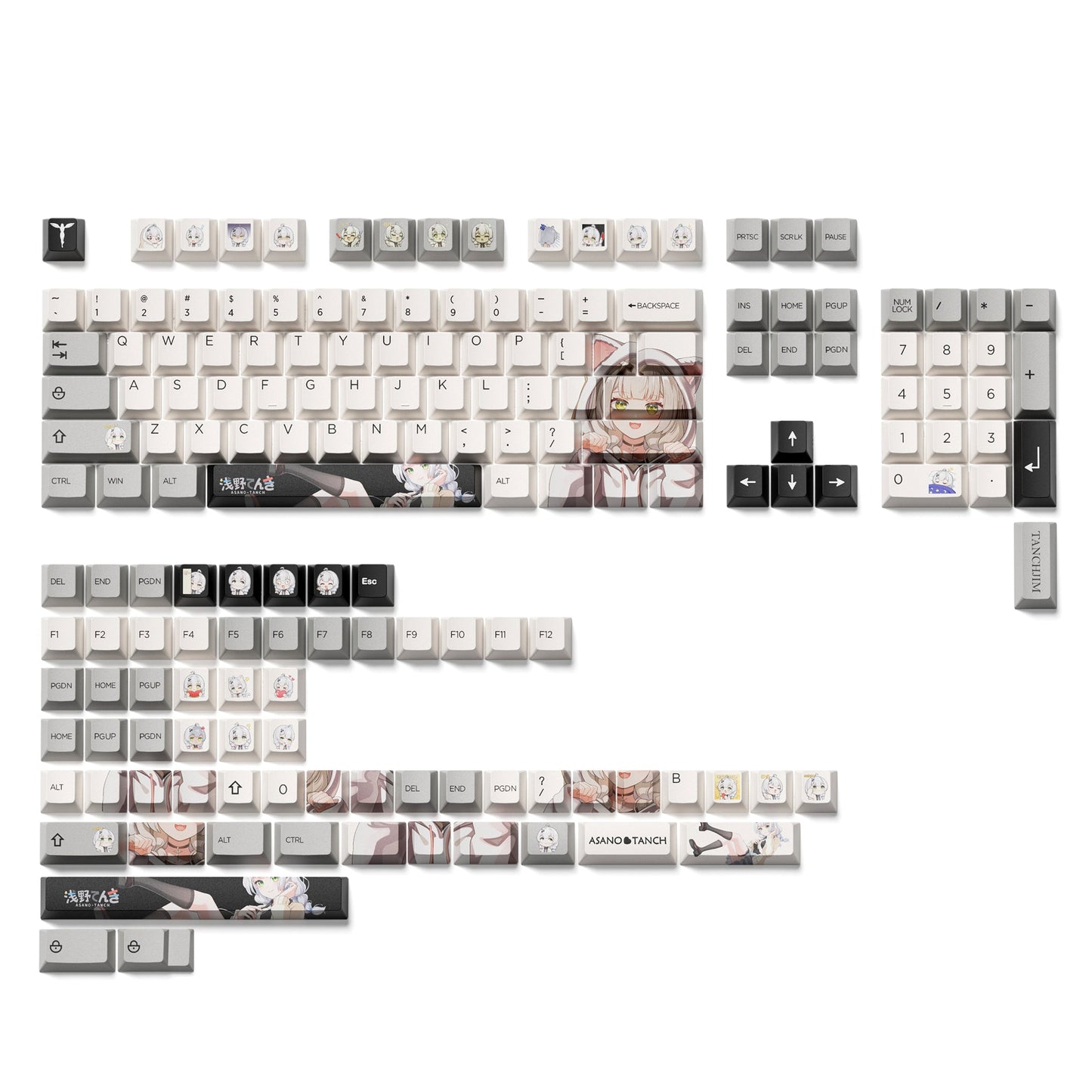 XVX Asano Touch Cherry Profile 5-sided Dye-Sub PBT Keycap Set (167-Key)
