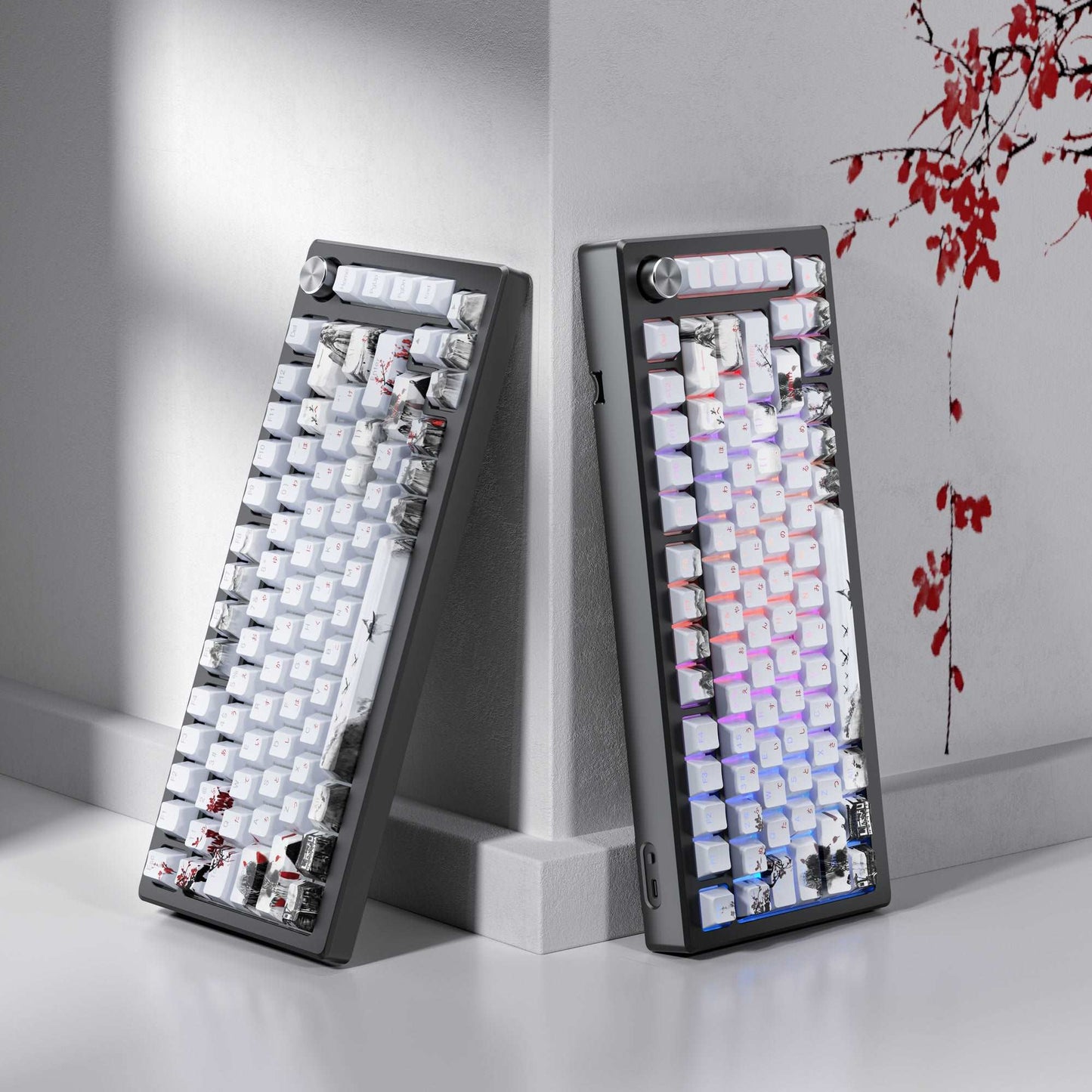 XVX Plum Blossom Cherry Profile Double shot 5-sided Dye-Sub PBT Keycap Set (127-Key)