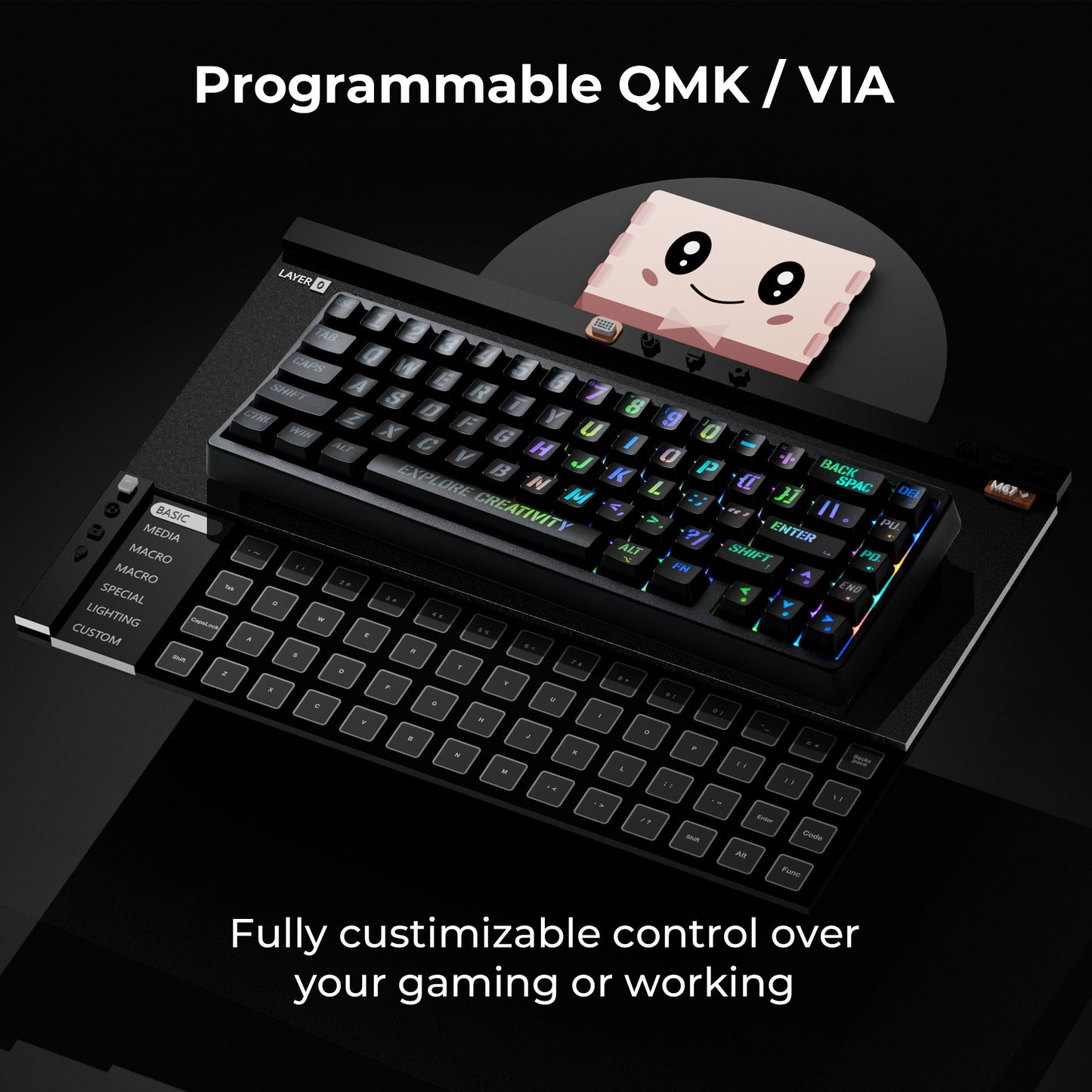XVX M67 Miami Tri-Mode Mechanical Keyboard With IMD-Tech Keycaps