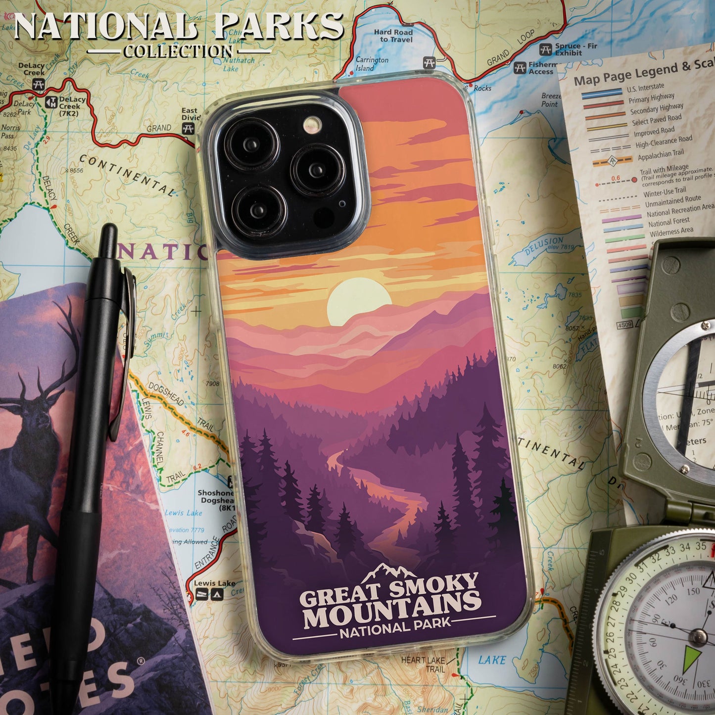 National Parks Great Smoky Mountains HD Apple iPhone 14 Series Mag-Safe Phone Case