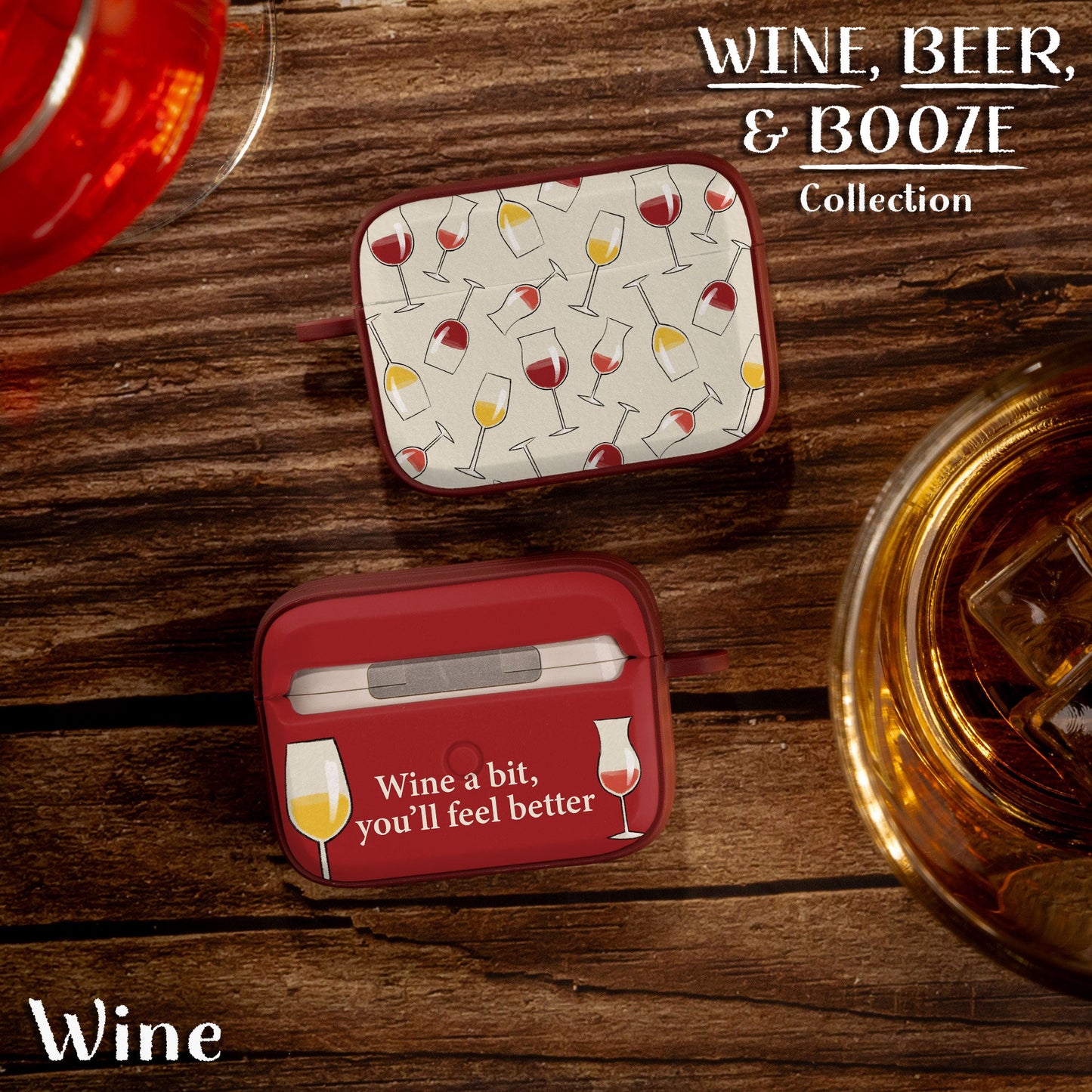 Wine, Beer, & Booze HDX Apple AirPods Pro 1 & 2 Case Cover