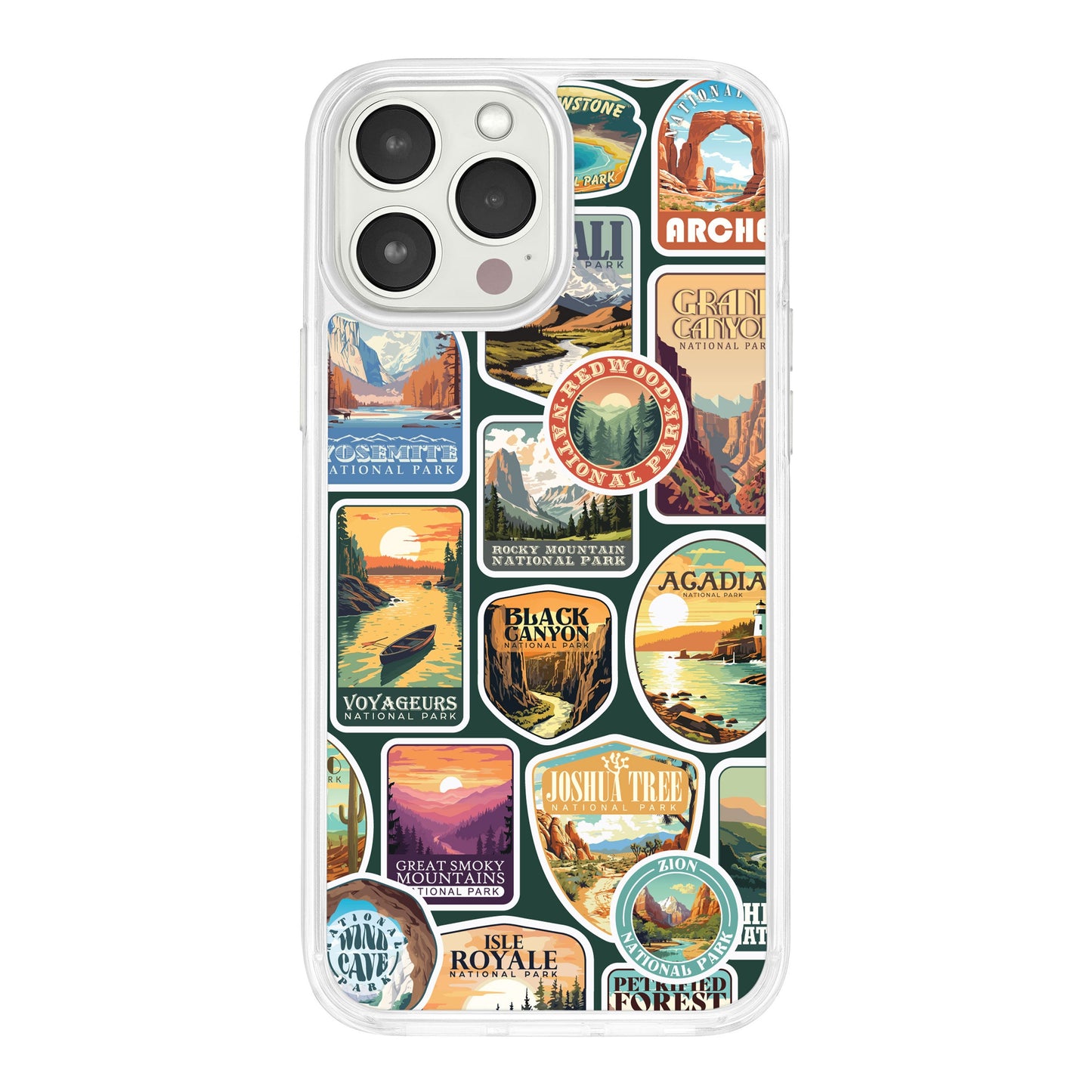 National Parks Stickers HD Apple iPhone 16 Mag-Safe Phone Case