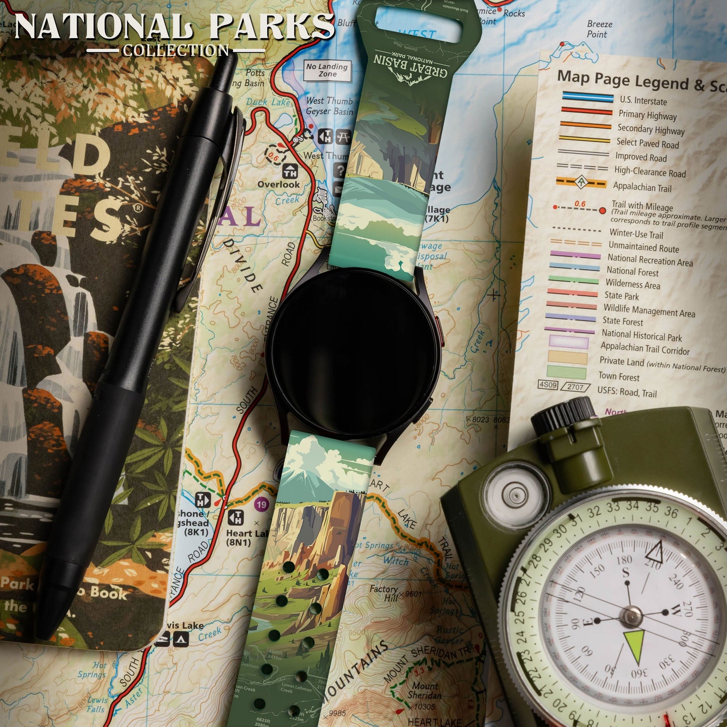 National Parks Great Basin HD  Watchband for Samsung, Garmin, Fossil, and More
