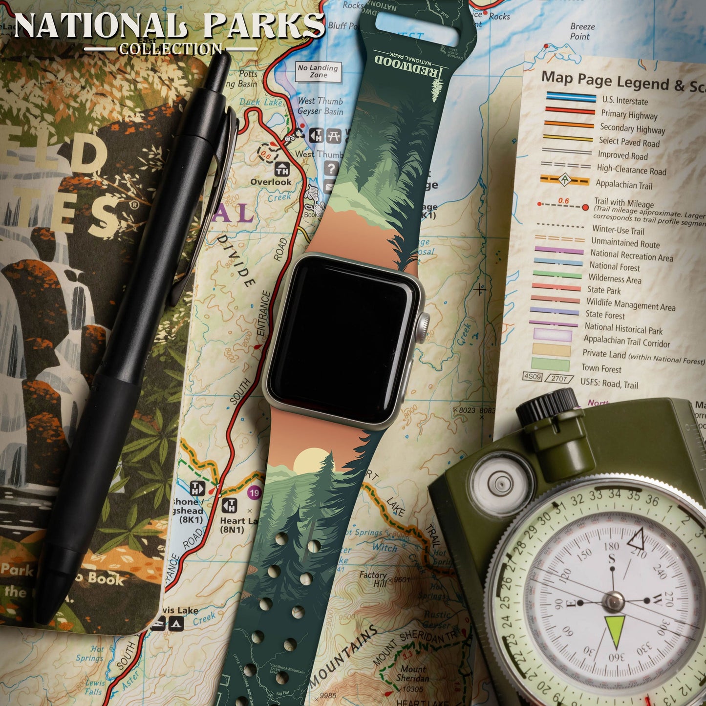 National Parks Redwood HD Fitbit Versa 3 & Sense 1 Watch Band