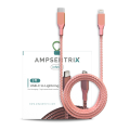 Braided 6 ft Lightning To USB Type C Cable - Pink