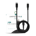 Braided 3 ft Lightning To USB Type C Cable - Black