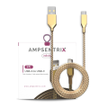 Braided 6 ft USB Type C To USB Type A Cable - Gold