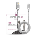 Braided 6 ft USB Type C To USB Type A Cable - Silver