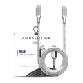 Braided 3 ft USB Type C To USB Type C Cable - Silver