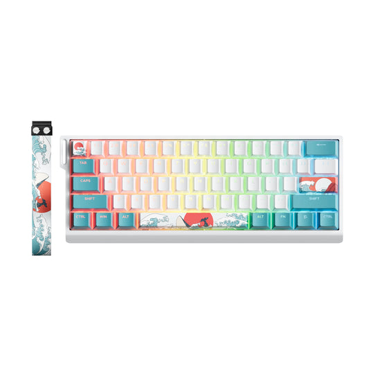 XVX H61 Kanagawa CNC Aluminum 60% Mechanical Keyboard Wired Hot Swap Switches Full RGB With PBT Keycaps